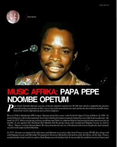 MUSIC AFRIKA: PAPA PEPE NDOMBE OPETUM